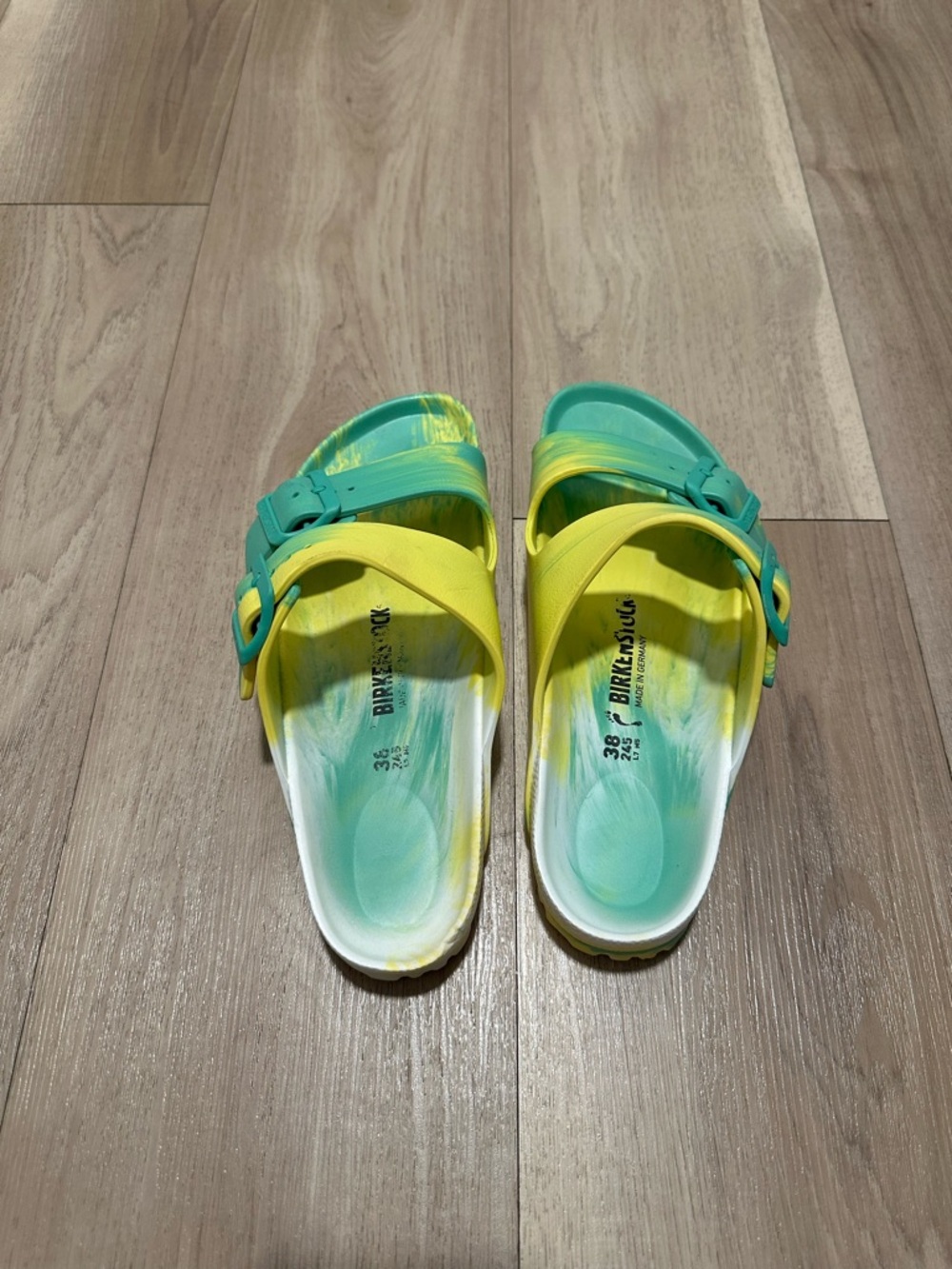 BIRKENSTOCK  ARIZONA ESSENTIALS Slide Sandal | Tie Dye | 38 W 5 | 7.5 US